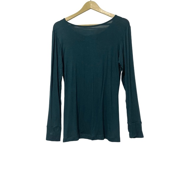 NEW Albion Hunter Green Go Long Crew Long Sleeve Shirt Size Medium Thumb Holes - Picture 2 of 5